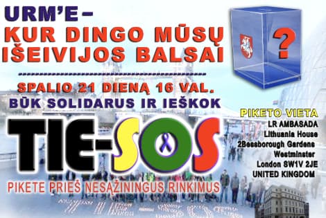 Sekmadienį - piketas prie Lietuvos ambasados Londone
