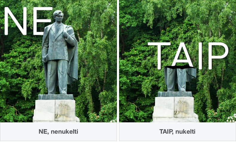 Didžioji dalis apklausoje dalyvauvusių žmonių ragina nedelsti ir panaikinti šį sovietinį paveldą pačiame Vilniaus centre.