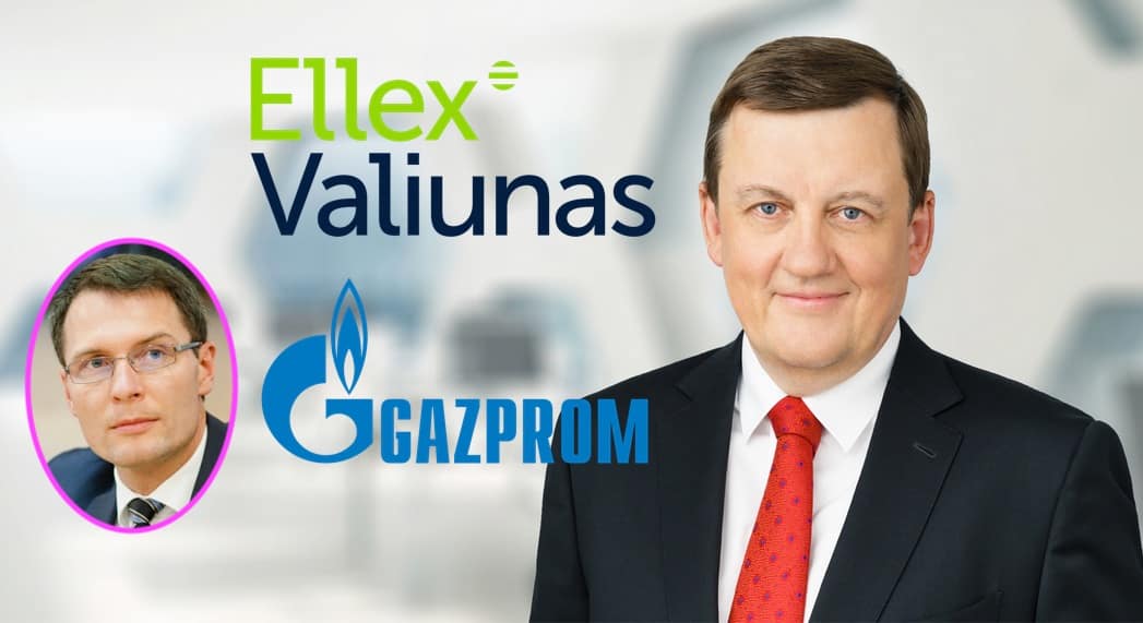 Violetiniame apskritime Teisingumo ministras Elvinas Jankevičius. Dešinėje - firmos „Ellex Valiunas“ vadovas, milijonierius iš valstybės užsakymų Rolandas Valiūnas.