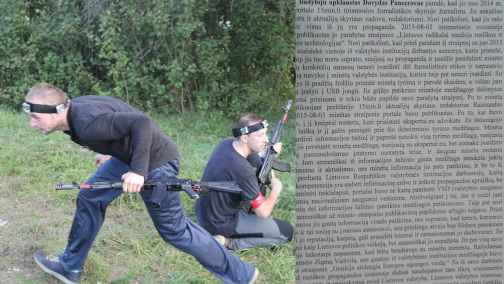 Tiriamosios žurnalistikos atstovas D. Pancerovas (kairėje) iki šiol žaidžia vaikiškus žaidimus. Nuotr. facebook.com