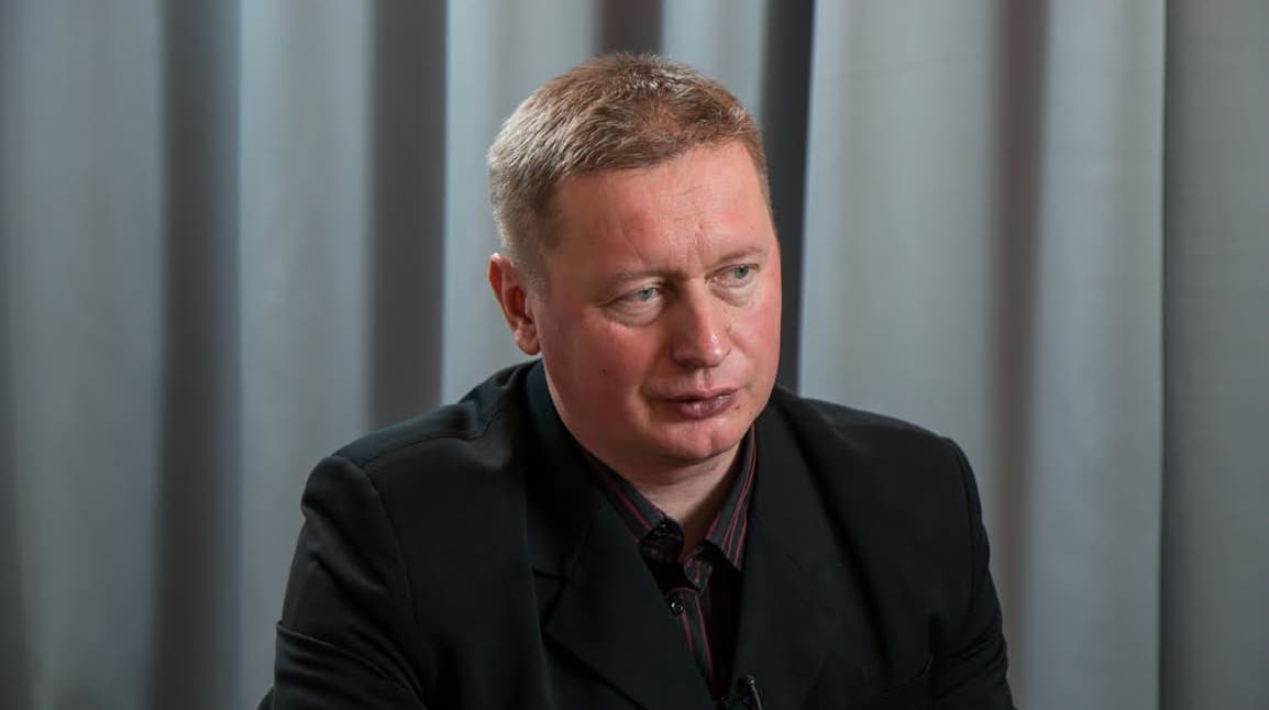 Sergejus Vysockis ekspertai.eu redakcijoje. Nuotr. E.eu