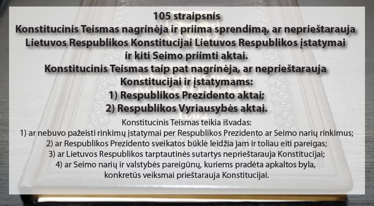 Anot Z. Šličytės, šį Konstitucijos straipsnį reikia aukso raidėmis perrašyti kaip atkirtį visiems demagogams: Konstituciniam Teismui nėra suteikta teisė vertinti Tautos referendumu priimtus sprendimus