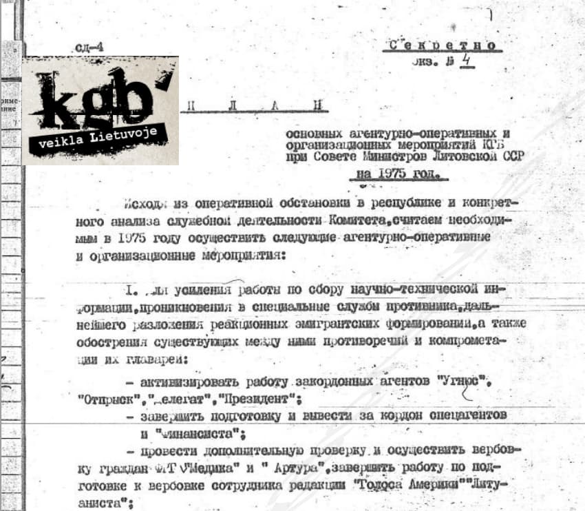 Paskelbti dokumentai apie KGB vykdytą operatyvinę veiklą