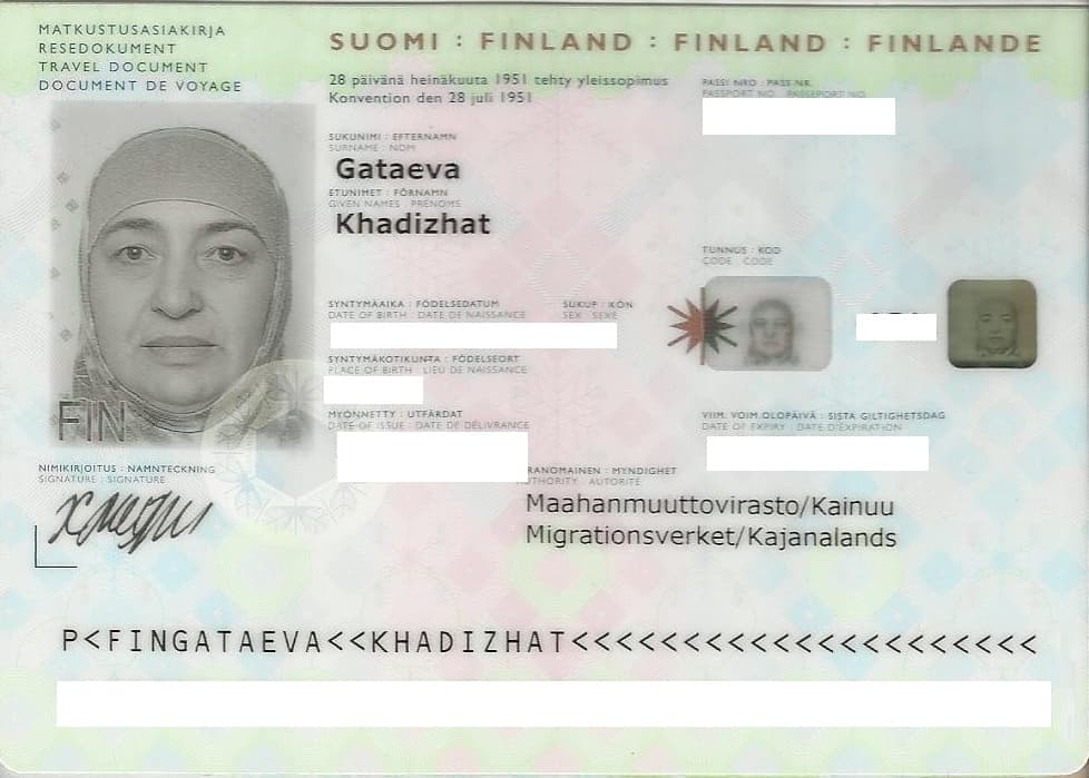 Chadižat Gatajevos suomiško paso kopija