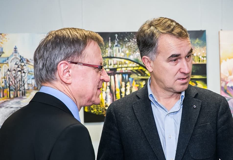 Žaliasis valstietis E. Vareikis (kairėje). Nuotr. facebook.com