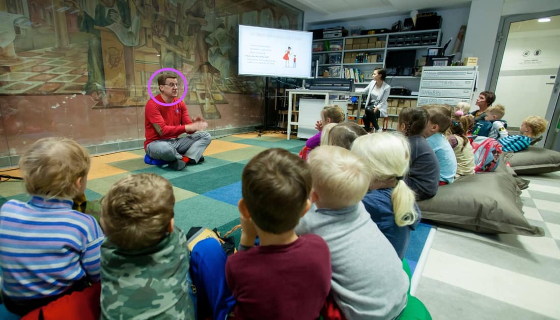 Linas Slušnys (galvutė violetiniame apskritime). Nuotr. facebook.com