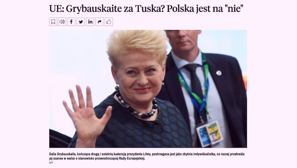 Šlapiu skuduru: Lenkija, Vengrija, Čekija ir Slovakija neįvertino D. Grybauskaitės nuopelnų tarptautinėje politikoje