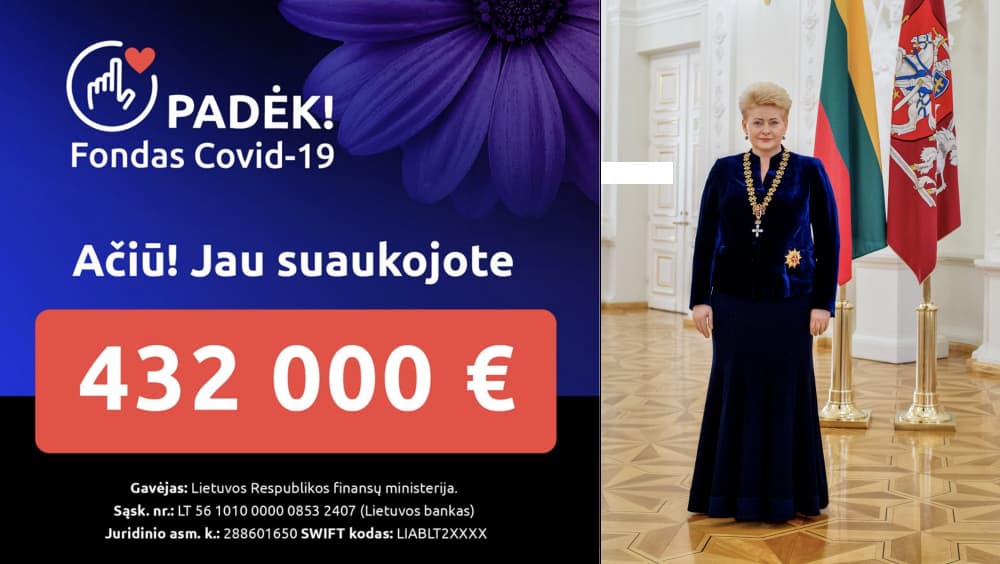 Piliečiai raginami dar aktyviau aukoti prezidentės D. Grybauskaitės vadovaujamam fondui