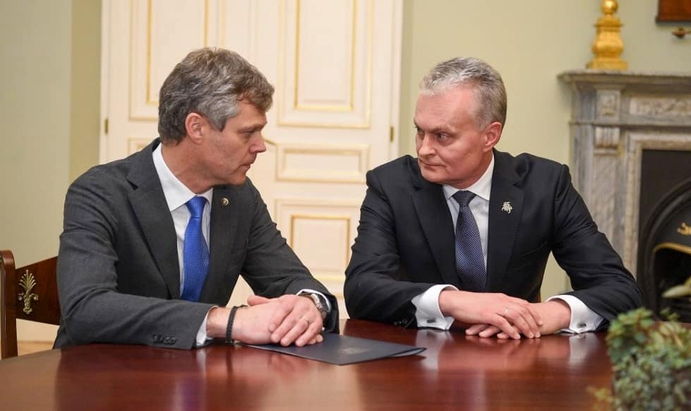 VSD lyderis Darius Jauniškis ir šalies lyderis G. Nausėda. Nuotr. vsd.lt