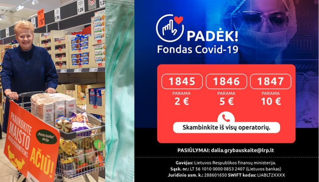 Prezidentė D. Grybauskaitė (kairėje) daugelio gerumo akcijų dalyvė ir iniciatorė.