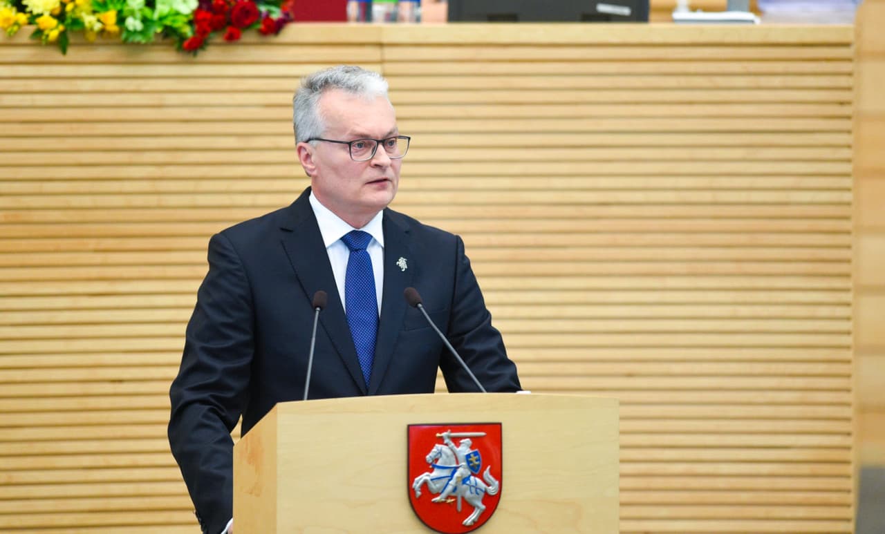 G. Nausėda skaito metinį pranešimą Seime. Nuotr. prezidentas.lt