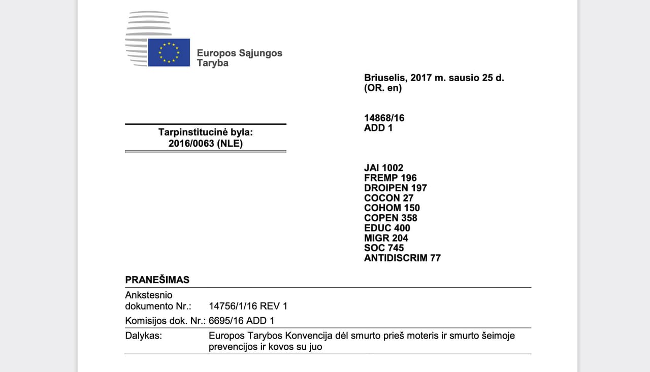 Spaudos konferencija dėl Stambulo konvencijos