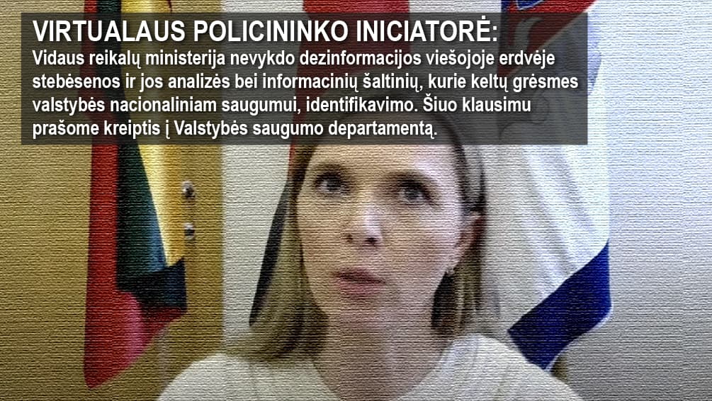 Vidaus reikalų ministrę Agnę Bilotaitę ištiko bėda – dezinformacinių atakų sąrašo pateikti negali