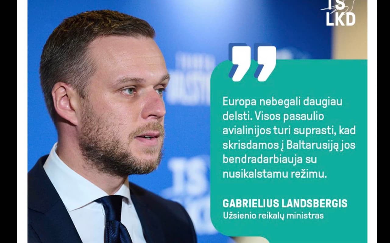 G. Landsbergis nurodė, kad ES sankcionuotų Baltarusijos oro uostus