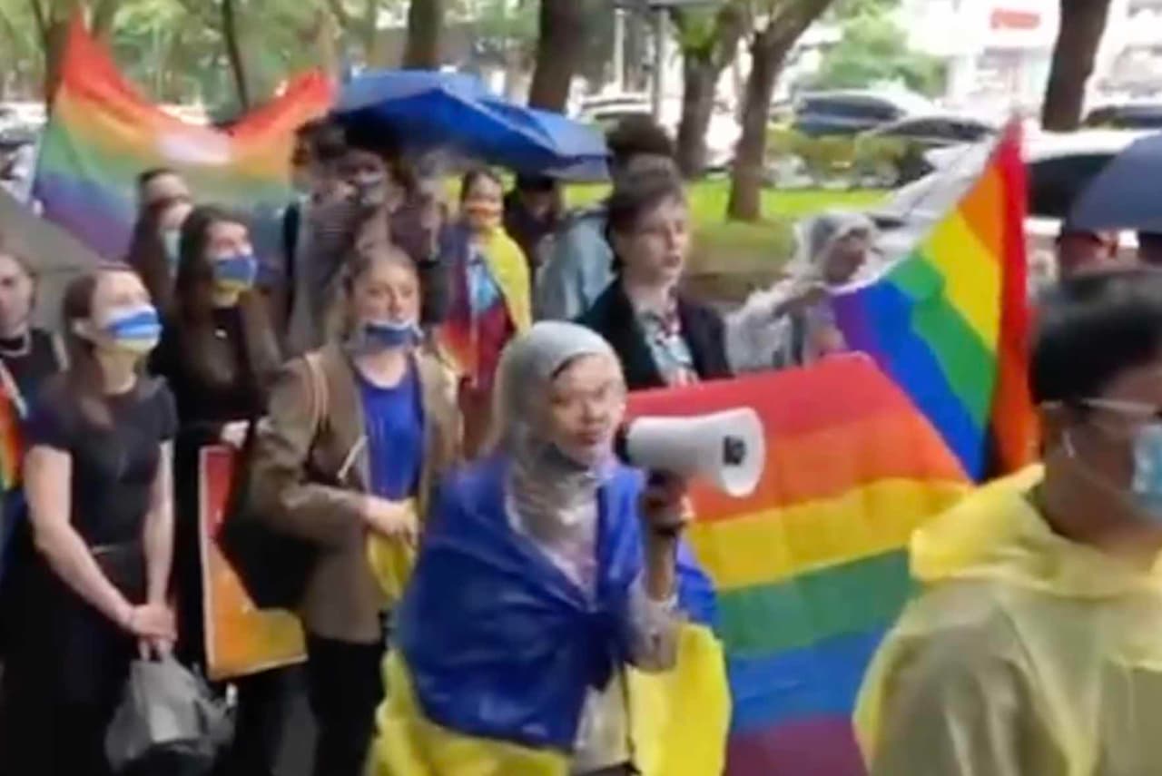 Taivane įvyko Ukrainos laisvės kovų palaikymo akcija