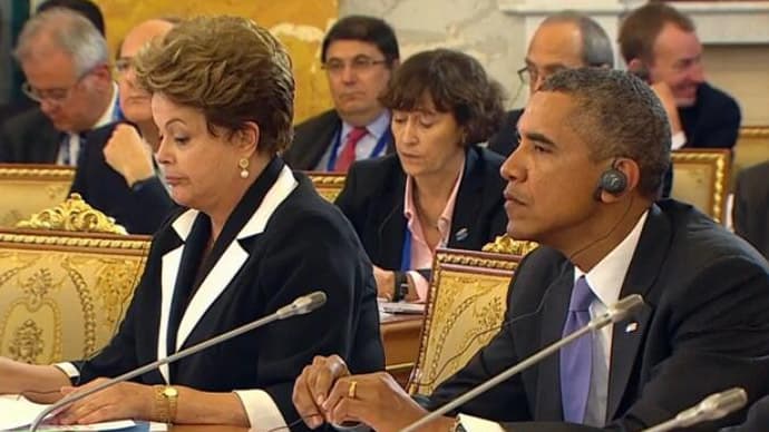 Brazilijos prezidentė Dilma Rousseff ir JAV prezidentas Barackas Obama