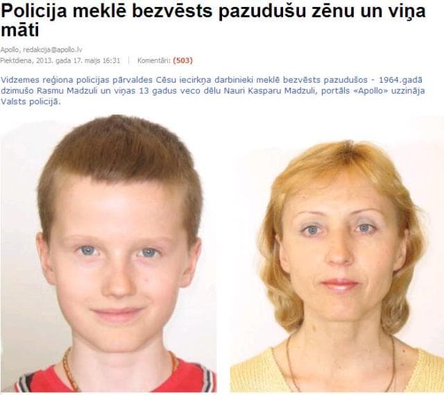 Policija ieško dingusių Naurio ir Rasmos Madzulių